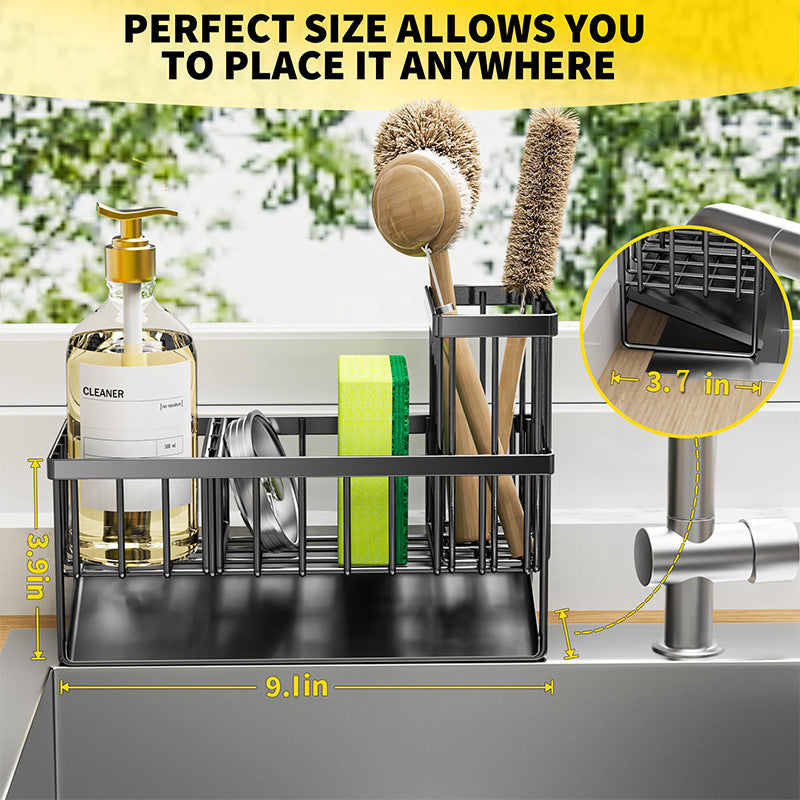 Kitchen storage rack sink drain rack sink drain basket countertop multi-functional detergent sponge storage shelf