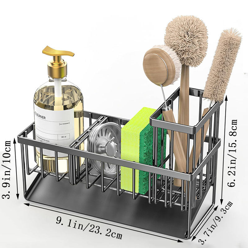 Kitchen storage rack sink drain rack sink drain basket countertop multi-functional detergent sponge storage shelf