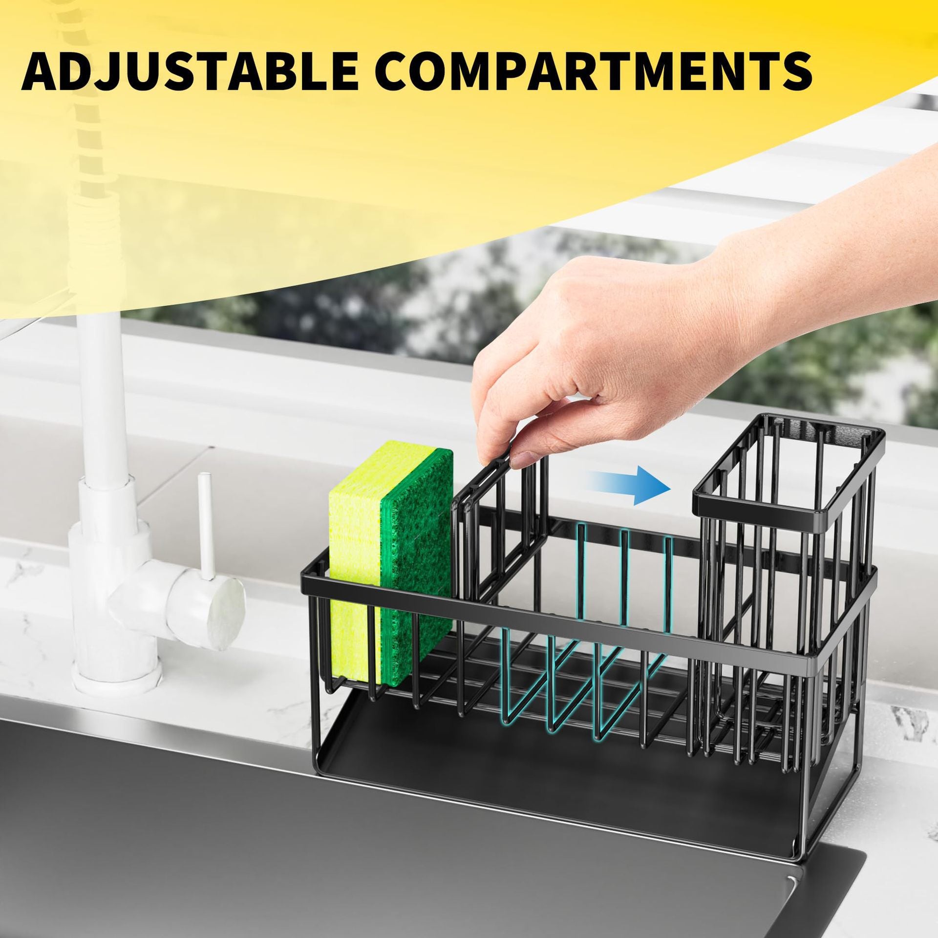 Kitchen storage rack sink drain rack sink drain basket countertop multi-functional detergent sponge storage shelf